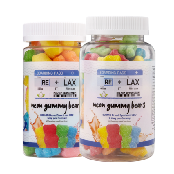 broad spectrum cbd neon gummy bears edibles