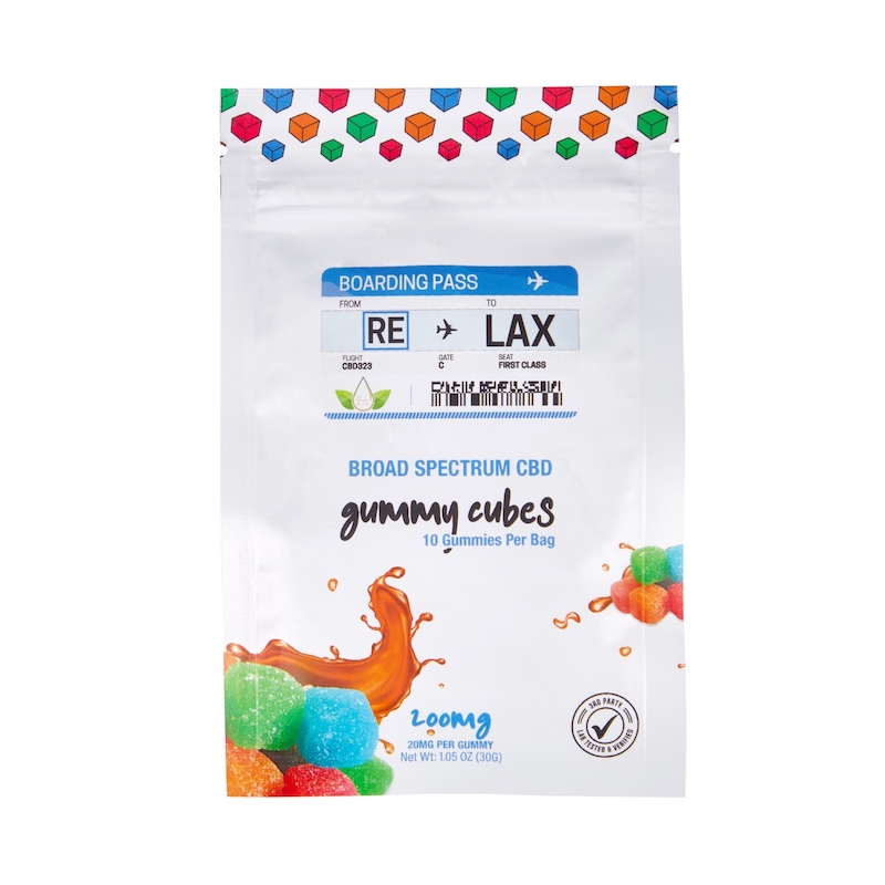broad spectrum cbd gummy cubes bag