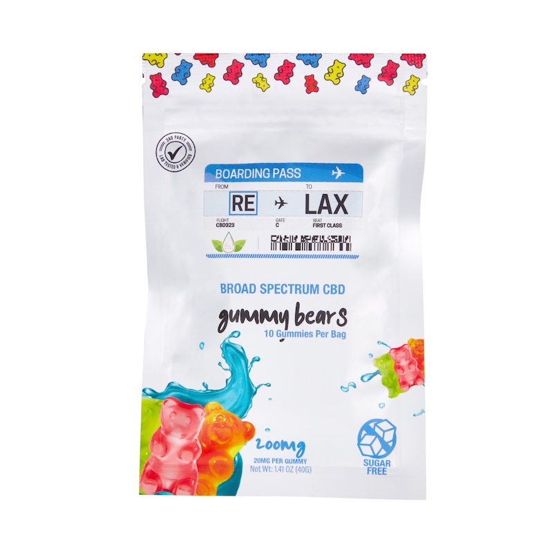 broad spectrum cbd sugar free gummy bears 10 piece bag