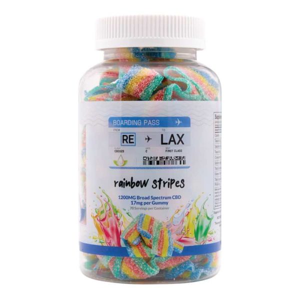 1200mg broad spectrum cbd rainbow stripes gummies